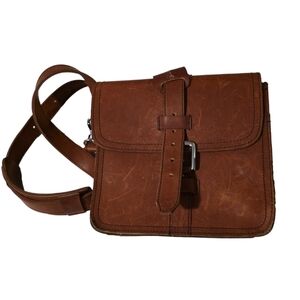 Vagabond Traveler Satchel Bag Buckle Leather Suede Crossbody